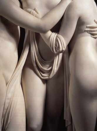 Antonio Canova, Three Graces detail-1815-1817 Musée de l'Ermitage, Saint-Pétersbourg drapé sororité.