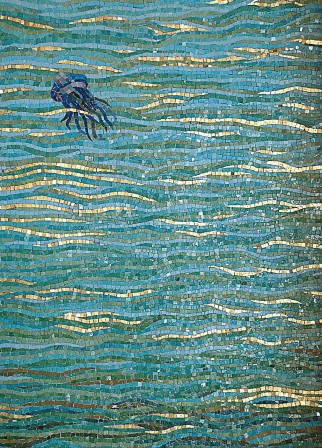 Jellyfish Mosaic Tile Piece, Havana, Cuba mosaïque méduse