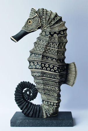 Sarah Farrelly Ceramic Sculpture hippocampe cheval