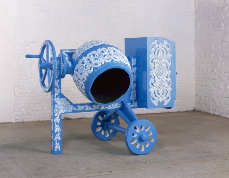 Wim Delvoye, Concrete Mixer (Wedgewood III), 1993. Carved wood and enamel paint,, Solomon R. Guggenheim Museum, New York bétonnière d'art patrimoine