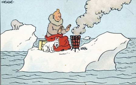 Hergé réchauffement climatique fonte des glaciers iceberg l'homme n'est pour rien dans les dérèglements du climat