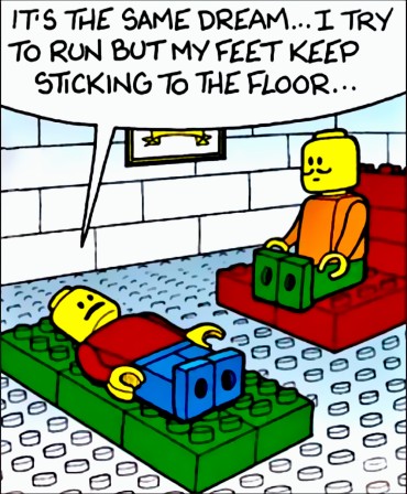 psychanalyse Lego l'interprétation du rêve où il est impossible de décoller ses pieds du sol