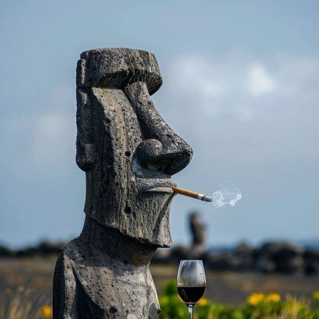 statue de l'île de Pâques Moaï d'après les anthropo-archéologues il y a toujours eu des beaufs