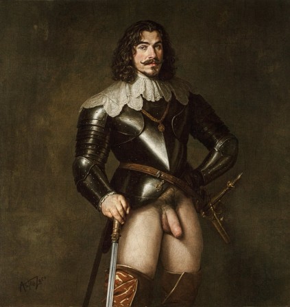 Charles-Louis Ier du Palatinat en armure le pénis à l'air