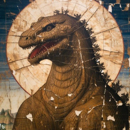 A portrait of Godzilla attributed to Giotto