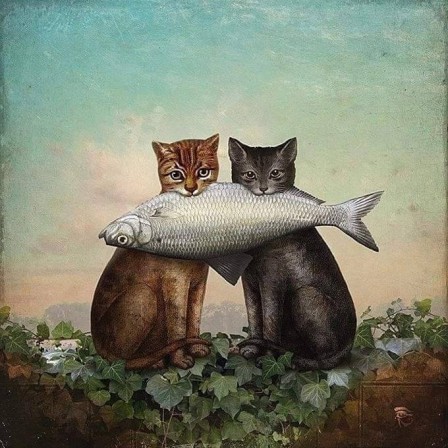 Christian Schloe les deux chats et le poisson