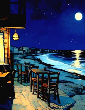 Kaoru Yamada bord de mer pleine lune