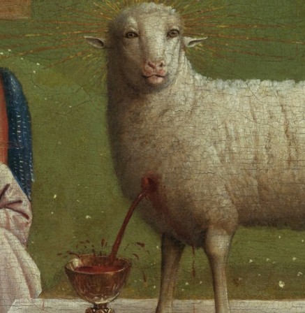 The Lamb of God (1432) by Hubert and Jan van Eyck l'agneau de dieu se vidant de son sang le consentement à l'impôt