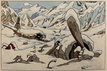 Hergé, Tintin Au Tibet, 1960 accident d'avion en montagne épave dans la neige tourisme