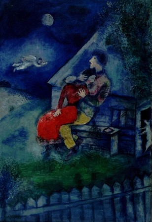 Marc Chagall, The Lovers, 1929 les amants sous la lune amour