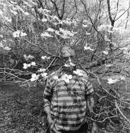Lee Friedlander framed by Joel Coen New City, New York, 1996 un homme mur dans un arbre en fleurs attention le printemps est de retour