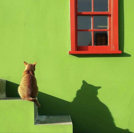 le chat et son ombre le chat aime poser pour le photographe